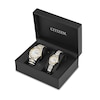 Thumbnail Image 0 of His and Hers Citizen Eco-Drive® Corso Two-Tone Watch with White Dial (Model: PAIRS-RETAIL-5851-A)