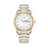 Thumbnail Image 1 of His and Hers Citizen Eco-Drive® Corso Two-Tone Watch with White Dial (Model: PAIRS-RETAIL-5851-A)