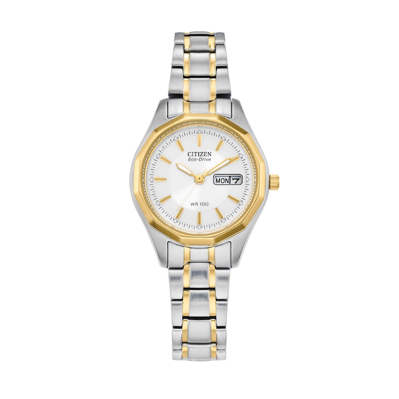 His and Hers Citizen Eco-Drive® Corso Two-Tone Watch with White Dial (Model: PAIRS-RETAIL-5851-A)