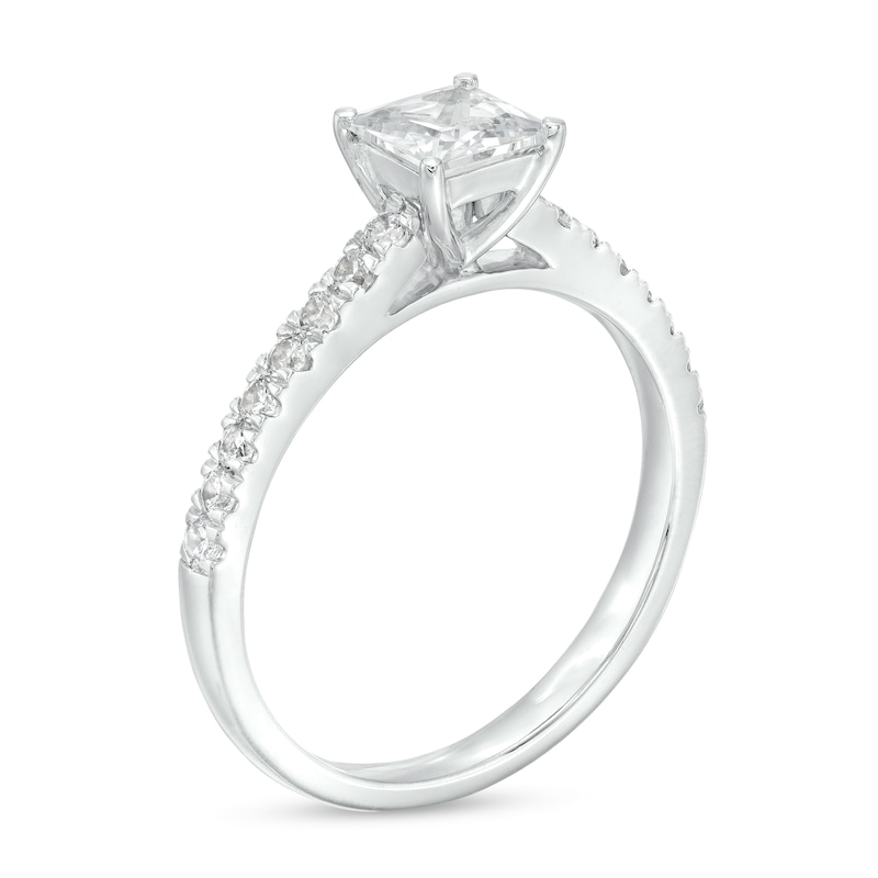 Main Image 2 of 1 CT. T.W. Princess-Cut Diamond Engagement Ring in 14K White Gold (I/I2)