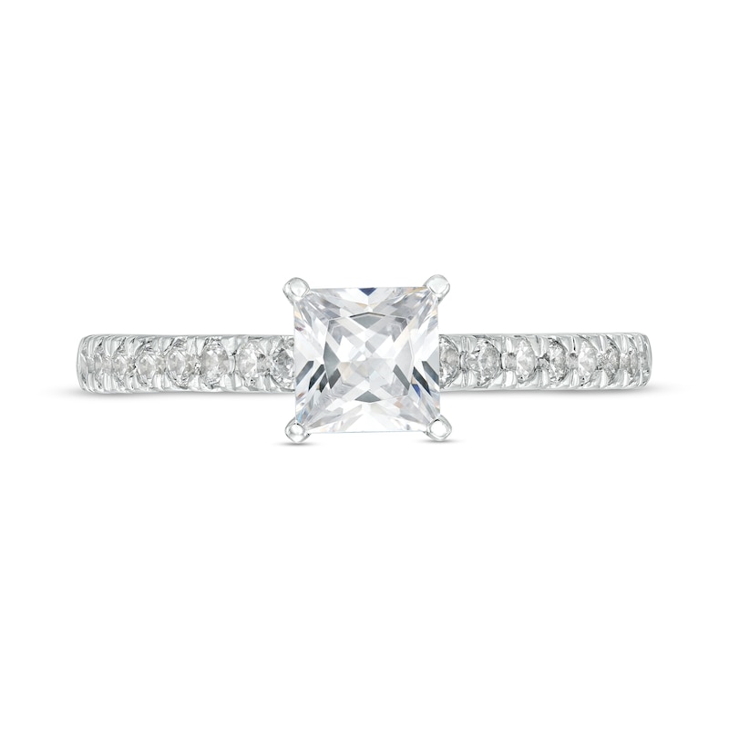 Main Image 3 of 1 CT. T.W. Princess-Cut Diamond Engagement Ring in 14K White Gold (I/I2)