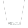 Thumbnail Image 0 of Multi-Diamond Accent Heart "mama" Necklace in Sterling Silver – 17"