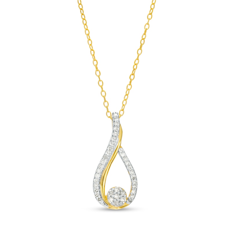 Main Image 1 of 1/8 CT. T.W. Multi-Diamond Teardrop Pendant in 10K Gold