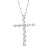 Thumbnail Image 1 of 1/4 CT. T.W. Diamond Swirl Cross Pendant in Sterling Silver