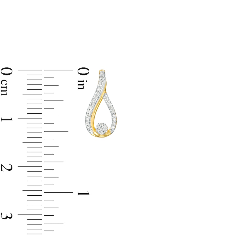 1/10 CT. T.W. Multi-Diamond Teardrop Stud Earrings in 10K Gold