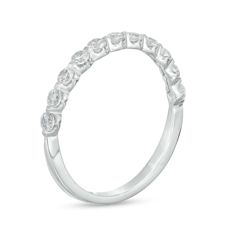 1/2 CT. T.W. Diamond Eleven Stone Anniversary Band in 14K White Gold