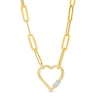 Thumbnail Image 1 of Diamond Accent Heart Outline Necklace in Sterling Silver with 18K Gold Plate – 19&quot;