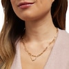 Thumbnail Image 2 of Diamond Accent Heart Outline Necklace in Sterling Silver with 18K Gold Plate – 19&quot;