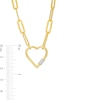 Thumbnail Image 4 of Diamond Accent Heart Outline Necklace in Sterling Silver with 18K Gold Plate – 19&quot;