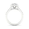 Thumbnail Image 4 of Trouvaille Collection 1-3/4 CT. T.W. DeBeers®-Graded Pear-Shaped Diamond Frame Engagement Ring in Platinum (F/SI2)