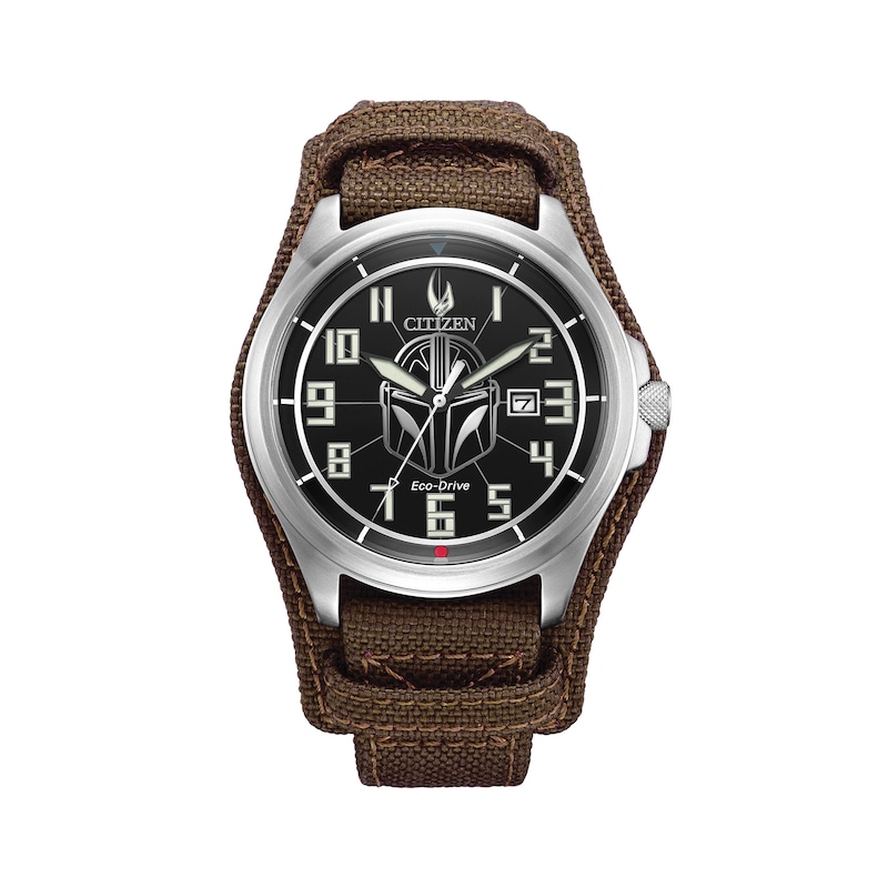 Main Image 1 of Men's Citizen Eco-Drive® Star Wars™ Mandalorian™ Strap Watch with Black Dial (Model: AW1411-05W)