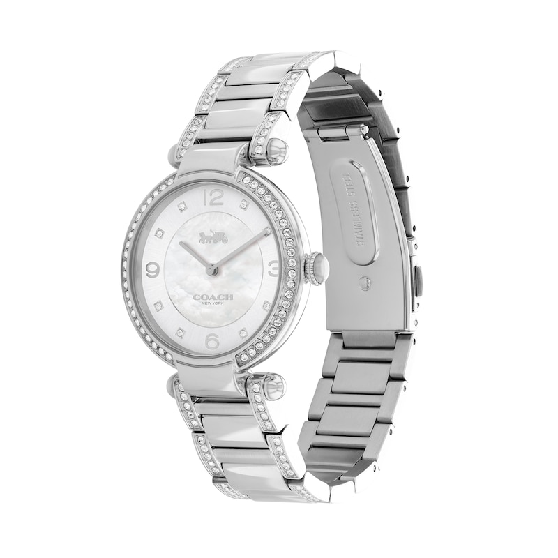 Main Image 2 of Ladies' Coach Cary Crystal Accent Watch with Mother-of-Pearl Dial (Model: 14503830)