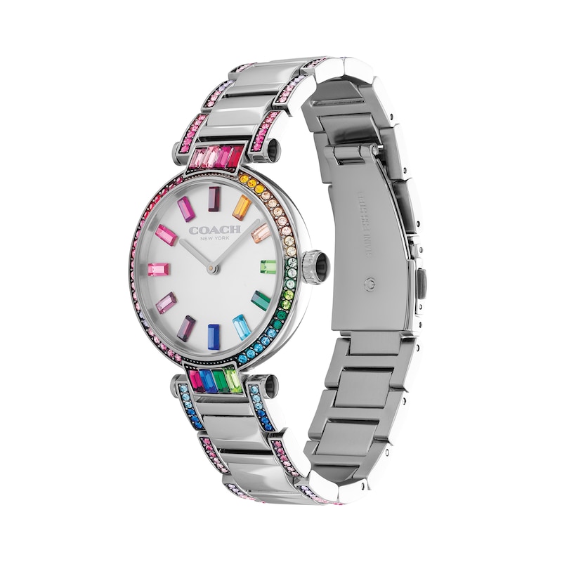 Main Image 2 of Ladies' Coach Cary Multi-Coloured Rainbow Crystal Accent Watch with Silver-Tone Dial (Model: 14503835)