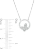 Thumbnail Image 3 of 1/10 CT. T.W. Diamond Circle Outline Butterfly Necklace in Sterling Silver