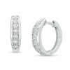 Thumbnail Image 0 of 1/10 CT. T.W. Diamond Seven Stone Hoop Earrings in Sterling Silver