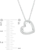 Thumbnail Image 2 of 1/8 CT. T.W. Diamond Heart Pendant in 10K White Gold