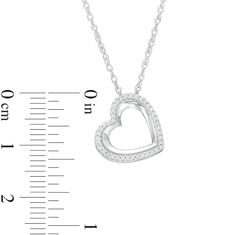 1/8 CT. T.W. Diamond Heart Pendant in 10K White Gold