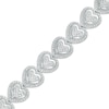 Thumbnail Image 1 of 1/2 CT. T.W. Multi-Diamond Frame Heart Link Bracelet in Sterling Silver – 7.5&quot;