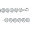 Thumbnail Image 3 of 1/2 CT. T.W. Multi-Diamond Frame Heart Link Bracelet in Sterling Silver – 7.5&quot;