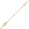 Thumbnail Image 1 of Child's Diamond-Cut Beaded Rosary Bracelet in Hollow 14K Tri-Tone Gold - 6&quot;