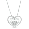 Thumbnail Image 1 of 1/10 CT. T.W. Multi-Diamond Triple Heart Pendant in Sterling Silver