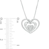 Thumbnail Image 3 of 1/10 CT. T.W. Multi-Diamond Triple Heart Pendant in Sterling Silver