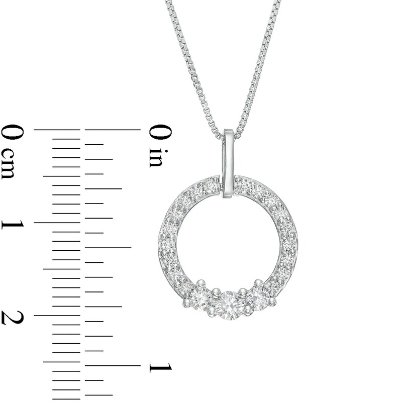 Main Image 4 of 1/2 CT. T.W. Certified Lab-Created Diamond Circle Pendant in 14K White Gold (F/SI2)