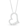 Thumbnail Image 1 of 3/4 CT. T.W. Certified Lab-Created Diamond Tilted Heart Pendant in 14K White Gold (F/SI2)