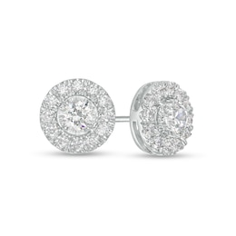 5/8 CT. T.W. Certified Lab-Created Diamond Frame Stud Earrings in 14K White Gold (F/SI2)