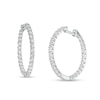 Thumbnail Image 1 of 1-1/2 CT. T.W. Certified Lab-Created Diamond Inside-Out Hoop Earrings in 14K White Gold (F/SI2)