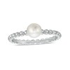 Thumbnail Image 1 of 5.5-6.0mm Freshwater Cultured Pearl Beaded Comfort-Fit Stackable Ring in 10K White Gold-Size 7