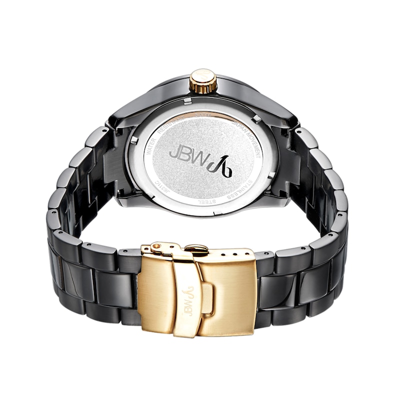 Men's JBW Bond 1/10 CT. T.W. Diamond Accent Black IP and 18K Gold Plate Watch with Black Dial (Model: J6311E)