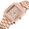 Thumbnail Image 2 of Ladies' JBW Cristal Square 1/8 CT. T.W. Diamond and Crystal Accent 18K Rose GP Watch and Bangle Set (Model: J6387-SetB)