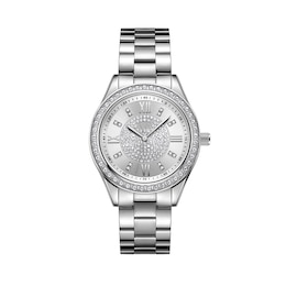 Ladies' JBW Mondrian 1/6 CT. T.W. Diamond and Crystal Accent Watch with Silver-Tone Dial (Model: J6388B)