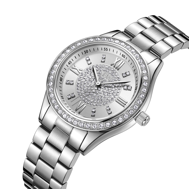 Main Image 2 of Ladies' JBW Mondrian 1/6 CT. T.W. Diamond and Crystal Accent Watch with Silver-Tone Dial (Model: J6388B)