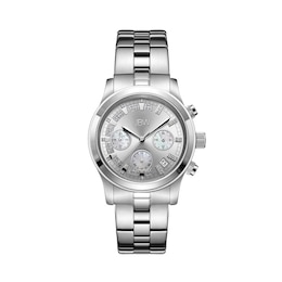 Ladies' JBW Alessandra Diamond and Crystal Accent Chronograph Watch with Silver-Tone Dial (Model: JB-6217-K)