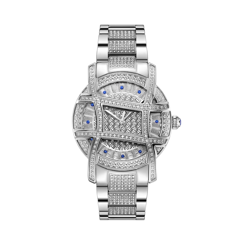 Ladies' Limited Edition JBW Olympia PS Diamond and Blue Sapphire Accent Watch with Silver-Tone Dial (Model: PS510B)