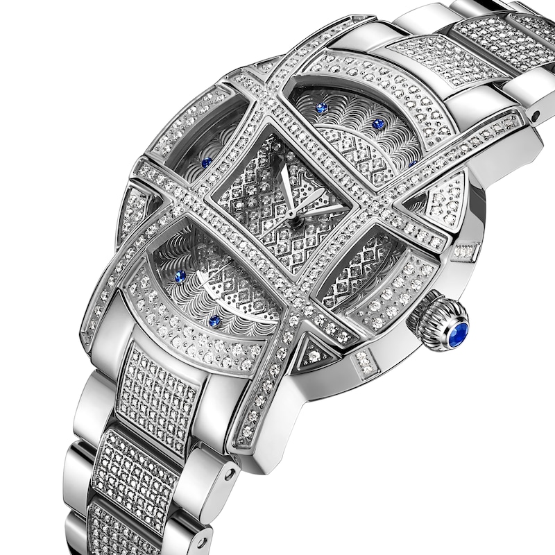 Ladies' Limited Edition JBW Olympia PS Diamond and Blue Sapphire Accent Watch with Silver-Tone Dial (Model: PS510B)