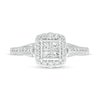 Thumbnail Image 3 of 1/2 CT. T.W. Quad Princess-Cut Diamond Cushion-Shaped Frame Engagement Ring in 10K White Gold (I/I2)