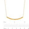 Thumbnail Image 3 of Alternating Baguette and Round Citrine Curved Bar Necklace in Sterling Silver with 14K Gold Plate