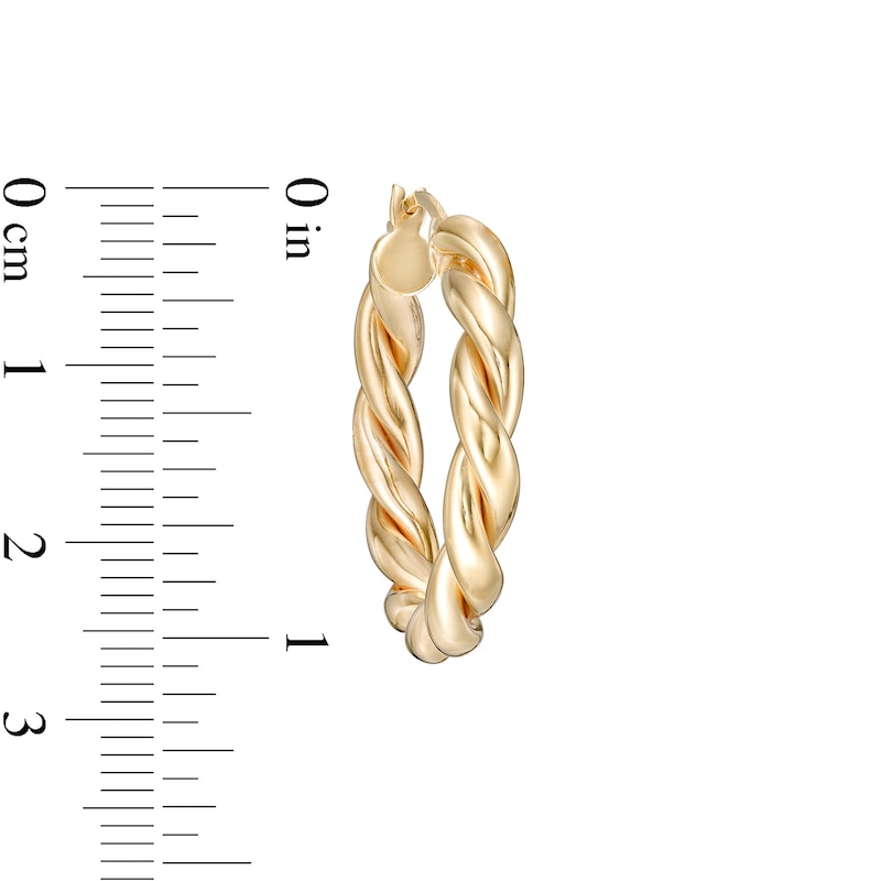 Main Image 2 of 25.0mm Twist Tube Hoop Earrings in 10K Gold