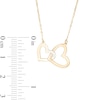 Thumbnail Image 3 of Large and Small Interlocking Hearts Necklace in 10K Gold