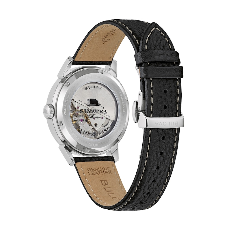 Men's Bulova Frank Sinatra 'Summer Wind' Collection Strap Watch with Black Dial (Model: 96B381)