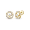 Thumbnail Image 1 of 1/2 CT. T.W. Diamond Double Circle Stud Earrings in 10K Gold