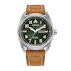 Thumbnail Image 0 of Men's Citizen Eco-Drive® Avion Super Titanium™ Leather Strap Watch with Green Dial (Model: BM8560-02X)