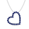 Thumbnail Image 1 of Blue Lab-Created Sapphire Adjustable Heart Pendant in Sterling Silver