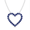 Thumbnail Image 2 of Blue Lab-Created Sapphire Adjustable Heart Pendant in Sterling Silver