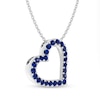 Thumbnail Image 3 of Blue Lab-Created Sapphire Adjustable Heart Pendant in Sterling Silver