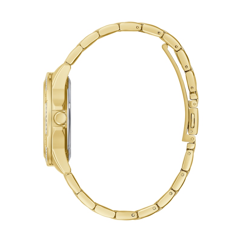 Main Image 2 of Ladies' Caravelle by Bulova Aqualuxx Crystal Accent Gold-Tone Watch with Black Dial (Model: 44M116)