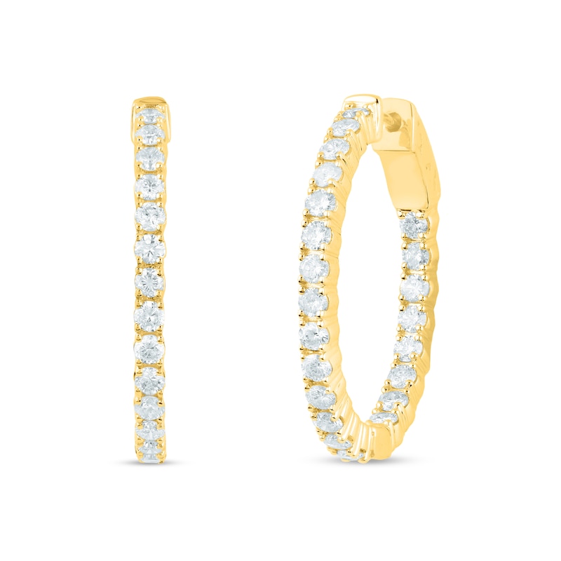 2-1/4 CT. T.W. Diamond Inside-Out Hoop Earrings in 14K Gold | Zales Outlet